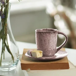 Keramikuntertasse MATERA 11 cm rosé 4er-Set