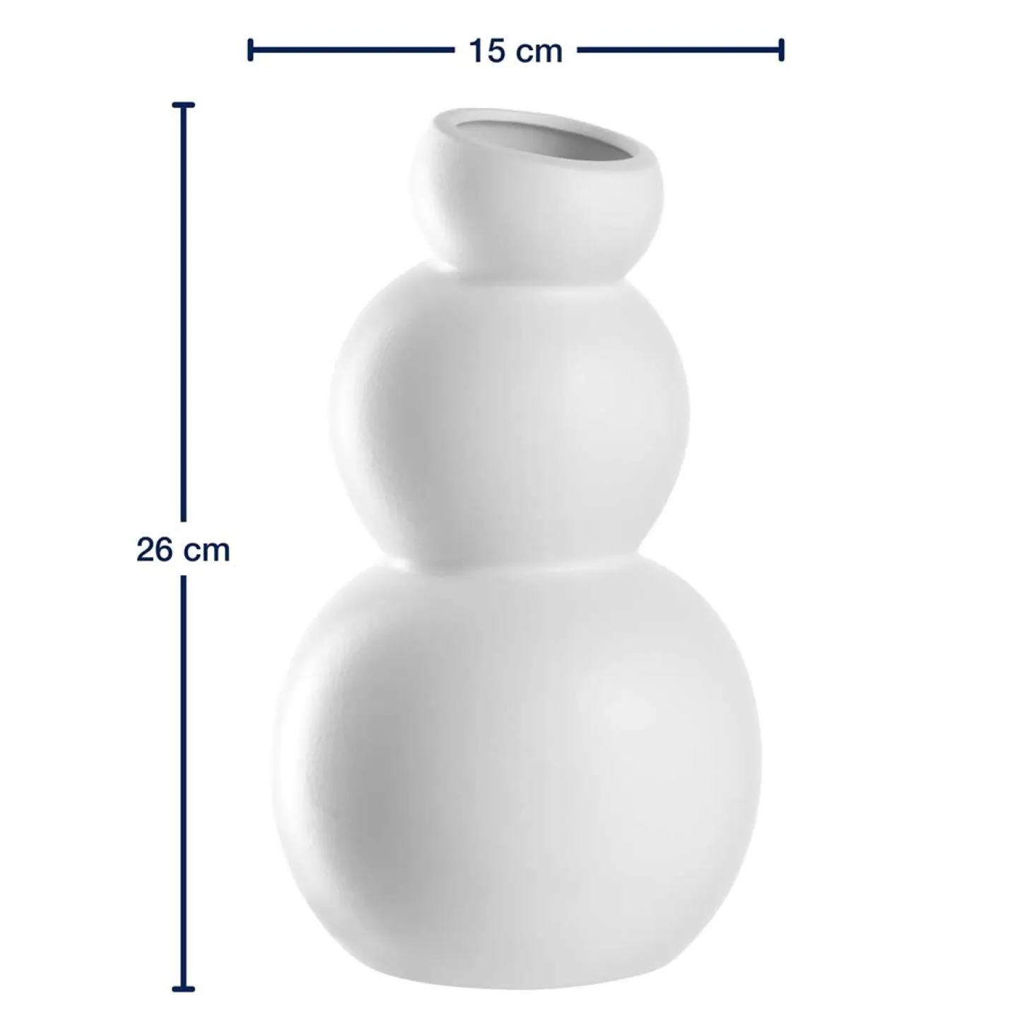 Keramikvase SILENZIO 26 cm weiß