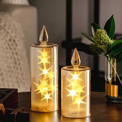 LED Kerze CAPANNA 27 cm gold