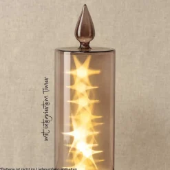 LED Kerze CAPANNA 27 cm grau