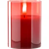 LED Kerze rot 10x8cm AUTENTICO