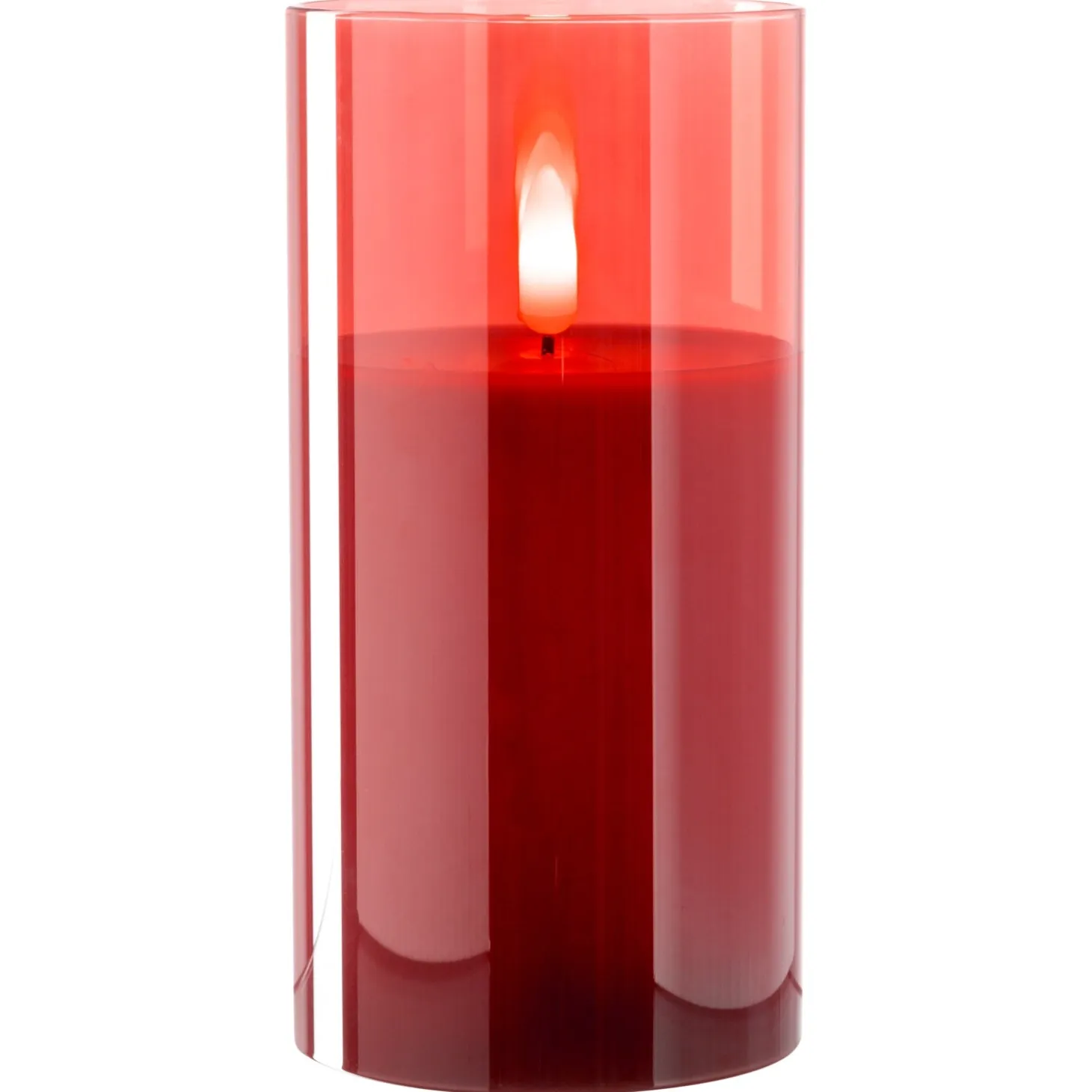 LED Kerze rot 15x8cm AUTENTICO