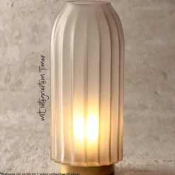 LED Lampe SILENZIO 28 cm grau satiniert