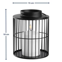 LED Laterne SILENZIO 18 cm schwarz