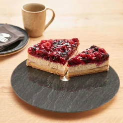 Platte TURN 33 cm schwarz Schieferoptic