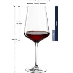 Rotweinglas PUCCINI 750 ml mit Ebbe/ Flut Gravur