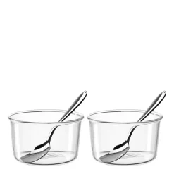 Schale VETRO 9 cm 2er-Set + 2 Eislöffel
