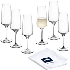 Sektglas CESTI 240 ml 6er-Set + Poliertuch