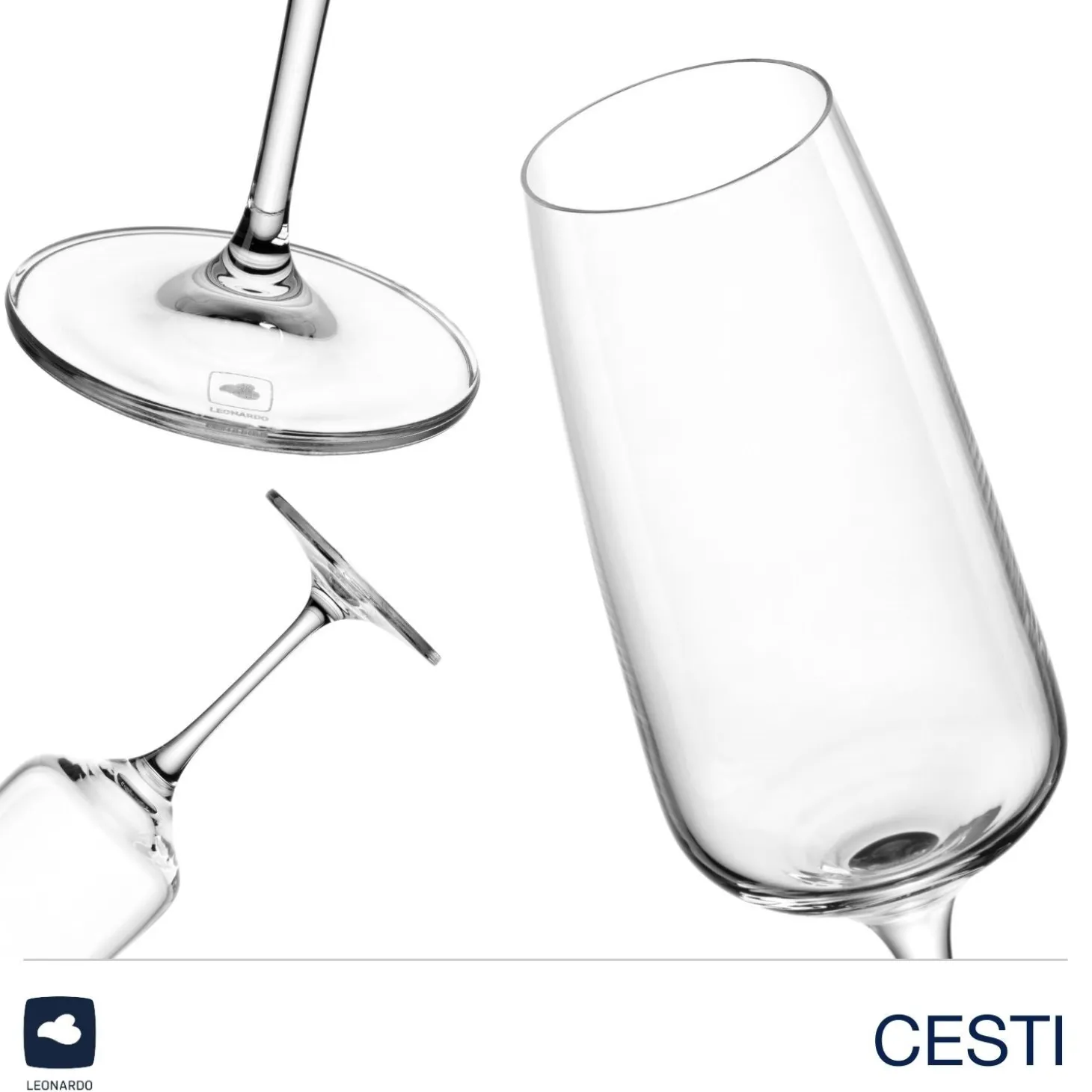 Sektglas CESTI 240 ml 6er-Set + Poliertuch