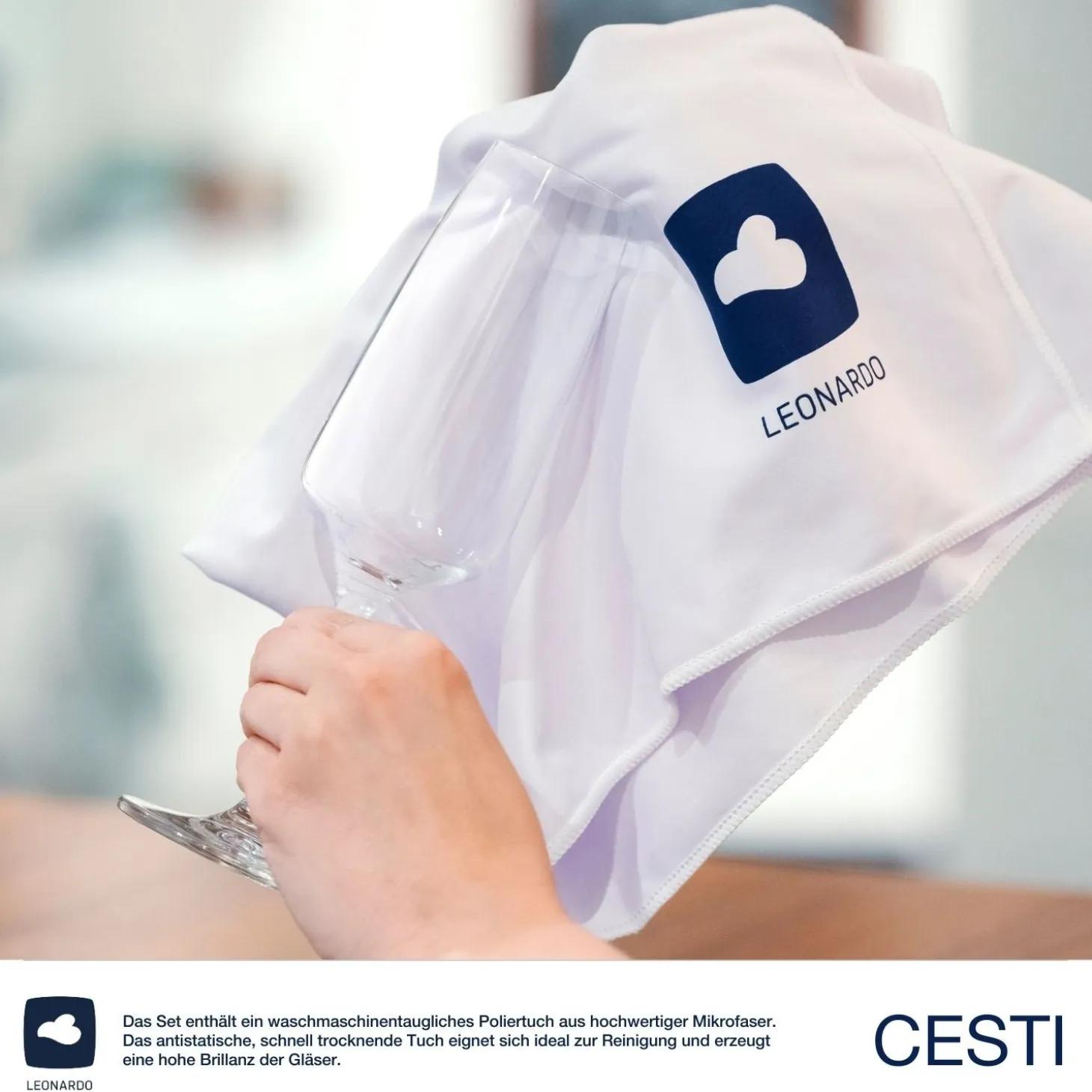 Sektglas CESTI 240 ml 6er-Set + Poliertuch