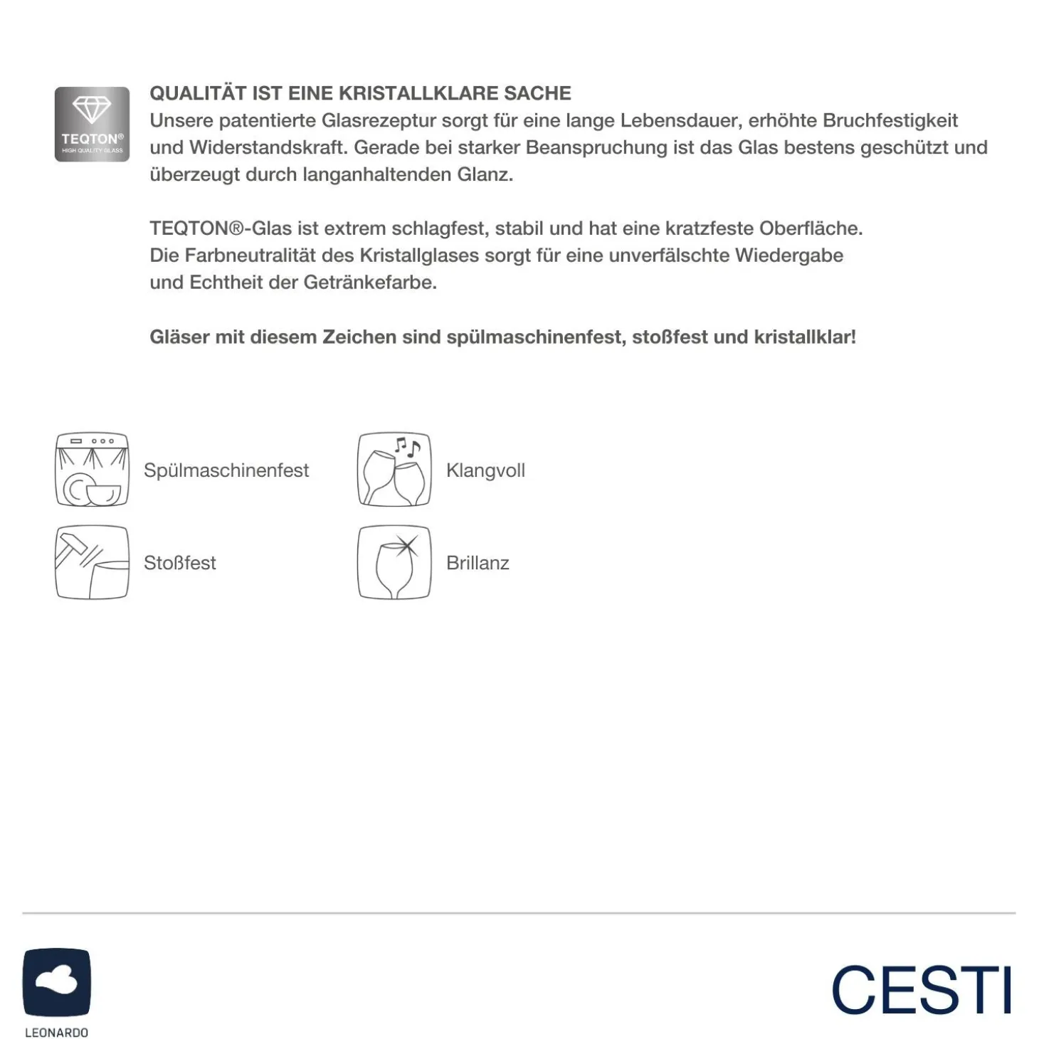 Sektglas CESTI 240 ml 6er-Set + Poliertuch
