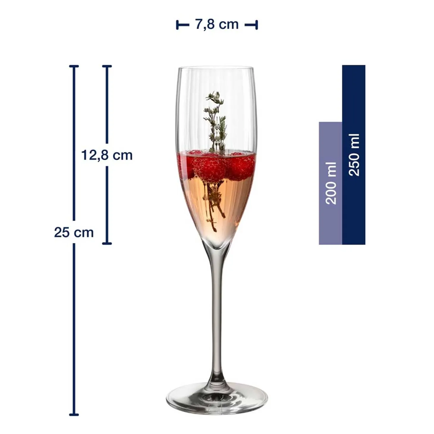 Sektglas POESIA 250 ml grau 6er-Set