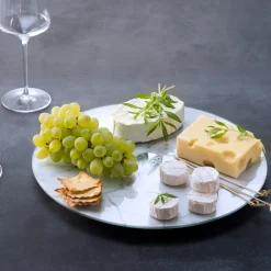 Servierplatte TURN 33 cm weiß Marmoroptik