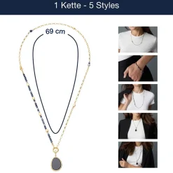 Set Halskette CHARLENE 50 cm gold