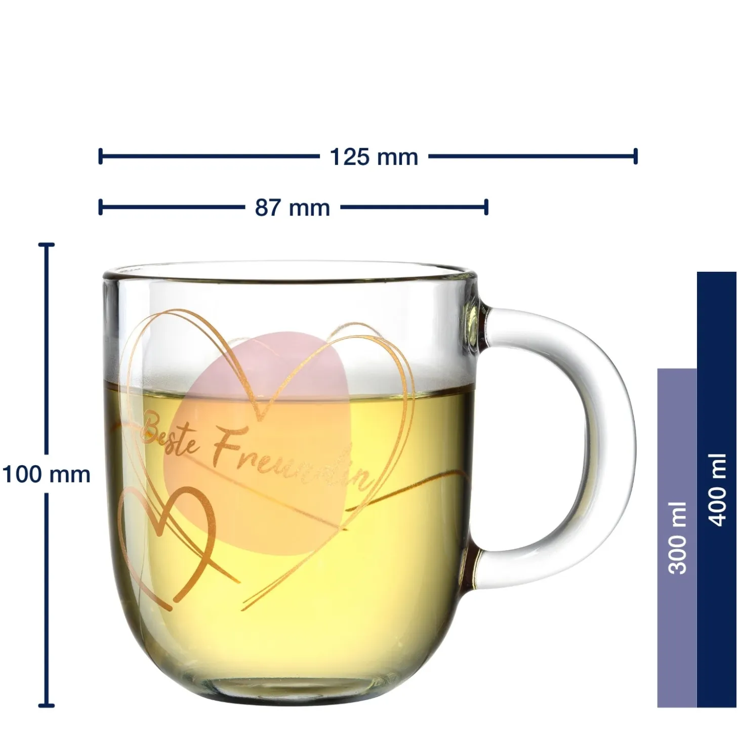 Tasse EMOZIONE 400 ml rosé 'Beste Freundin'