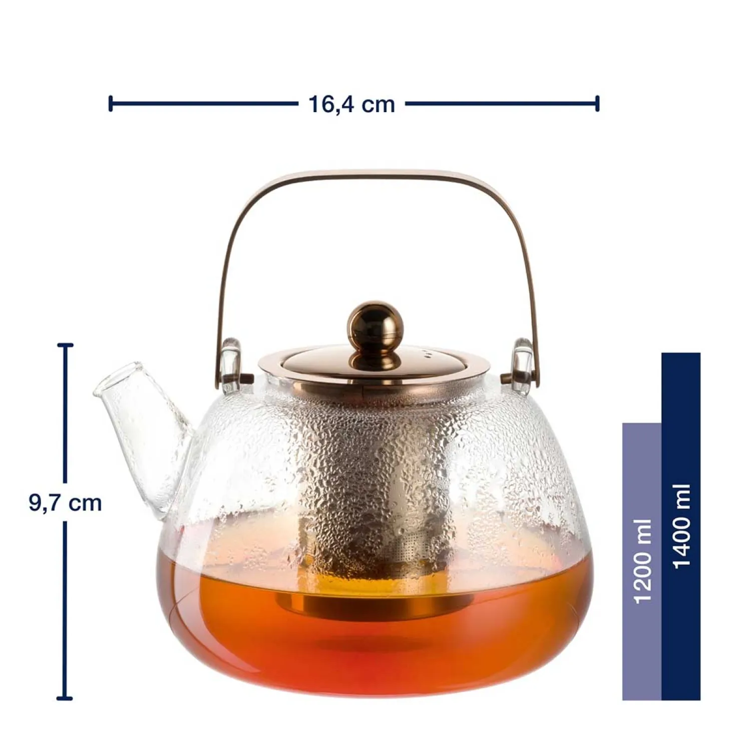 Teekanne mit Metallhenkel TÈ PER TE 1,2 l