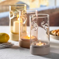 Tischlicht auf Sockel SOLE 19 cm apricot