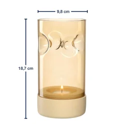 Tischlicht auf Sockel SOLE 19 cm gelb