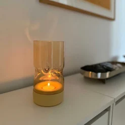 Tischlicht auf Sockel SOLE 19 cm gelb