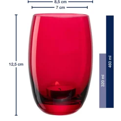 Tischlicht CHEERS 12,5 cm rot mit persönlicher Gravur