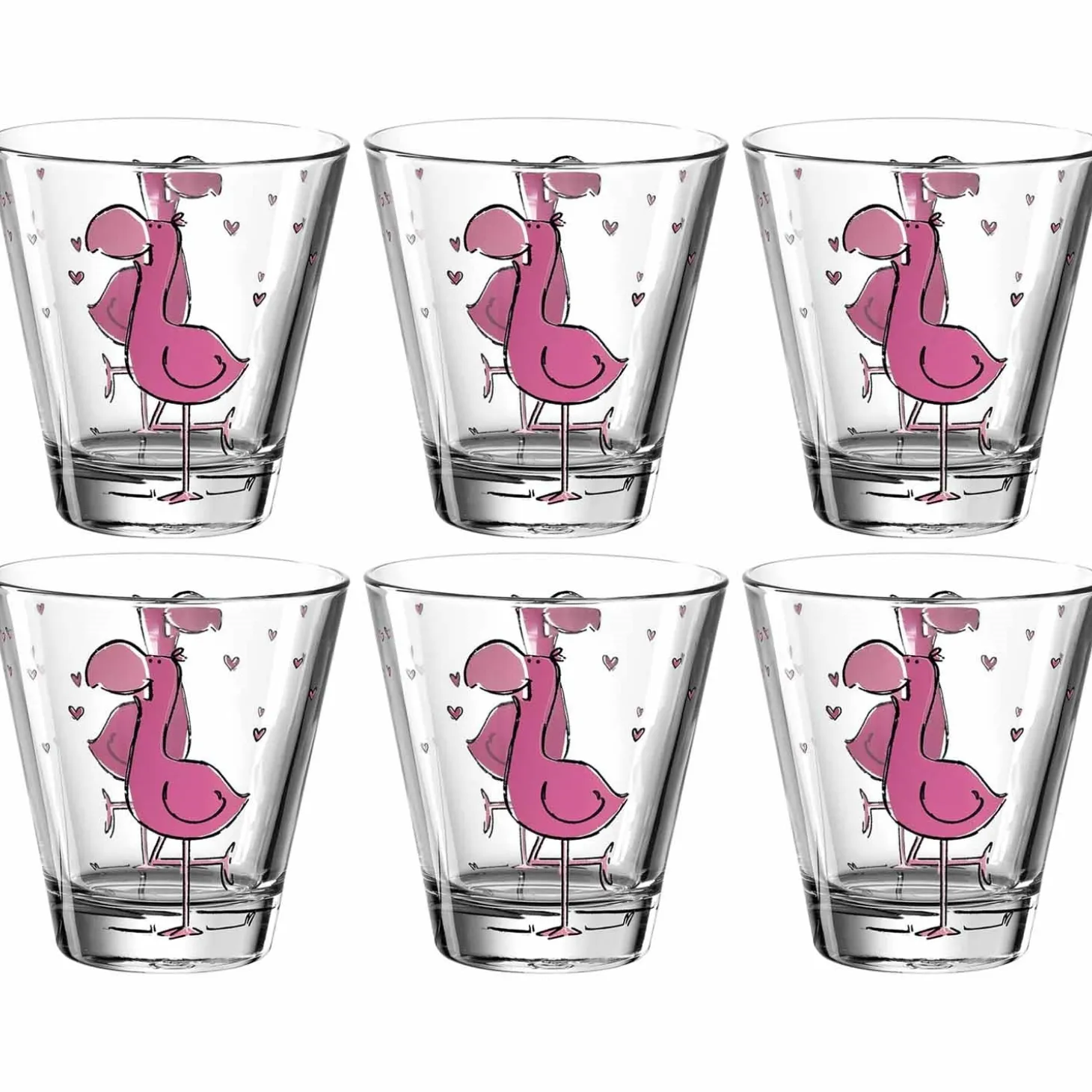 Trinkglas BAMBINI 215 ml Flamingo 6er-Set