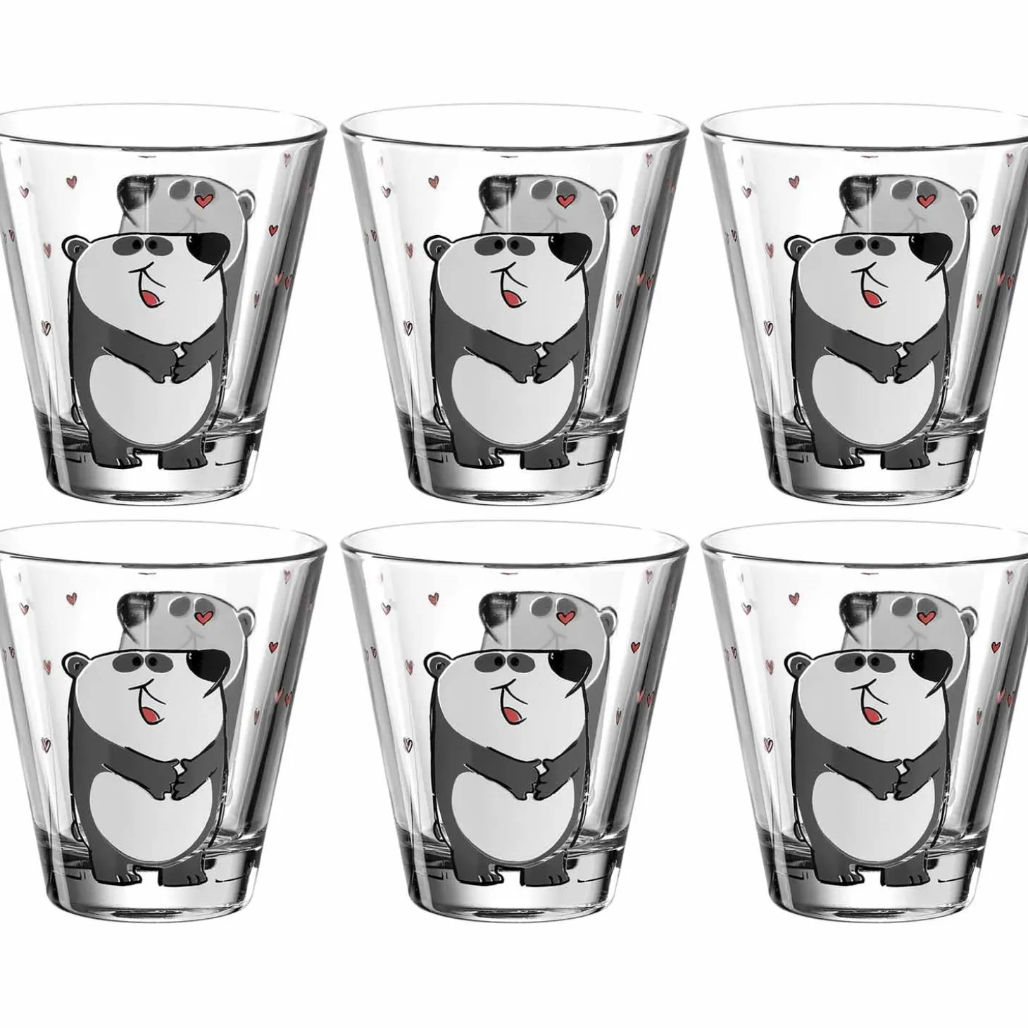 Trinkglas BAMBINI 215 ml Panda 6er-Set