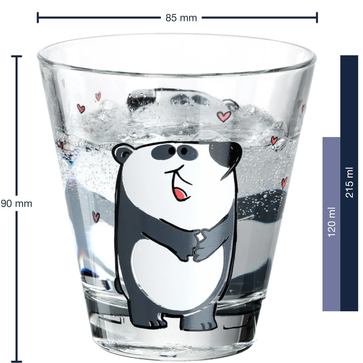 Trinkglas BAMBINI 215 ml Panda 6er-Set