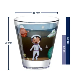 Trinkglas BAMBINI AVVENTURA 215 ml Weltall 6er-Set