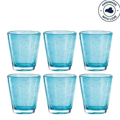 Trinkglas BURANO 330 ml blau 6er-Set