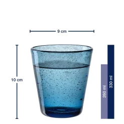 Trinkglas BURANO 330 ml kalte Farben 4er-Set