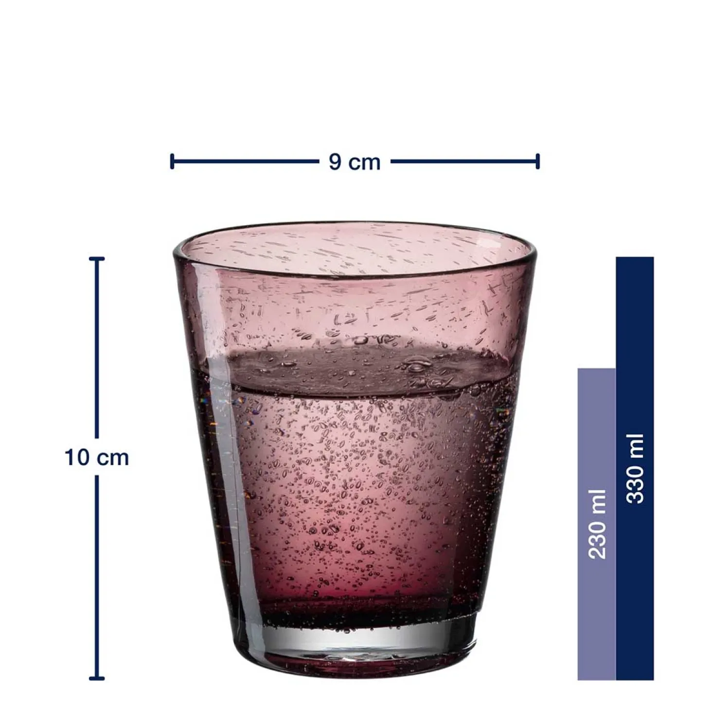 Trinkglas BURANO 330 ml viola 6er-Set