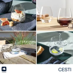 Trinkglas CESTI 460 ml 6er-Set + Poliertuch