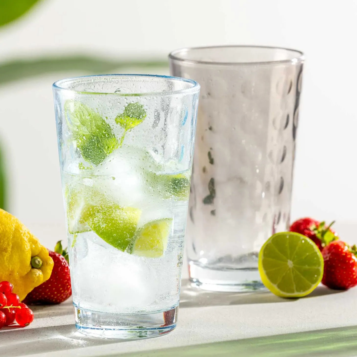 Trinkglas OPTIC 540 ml hellblau 4er Set