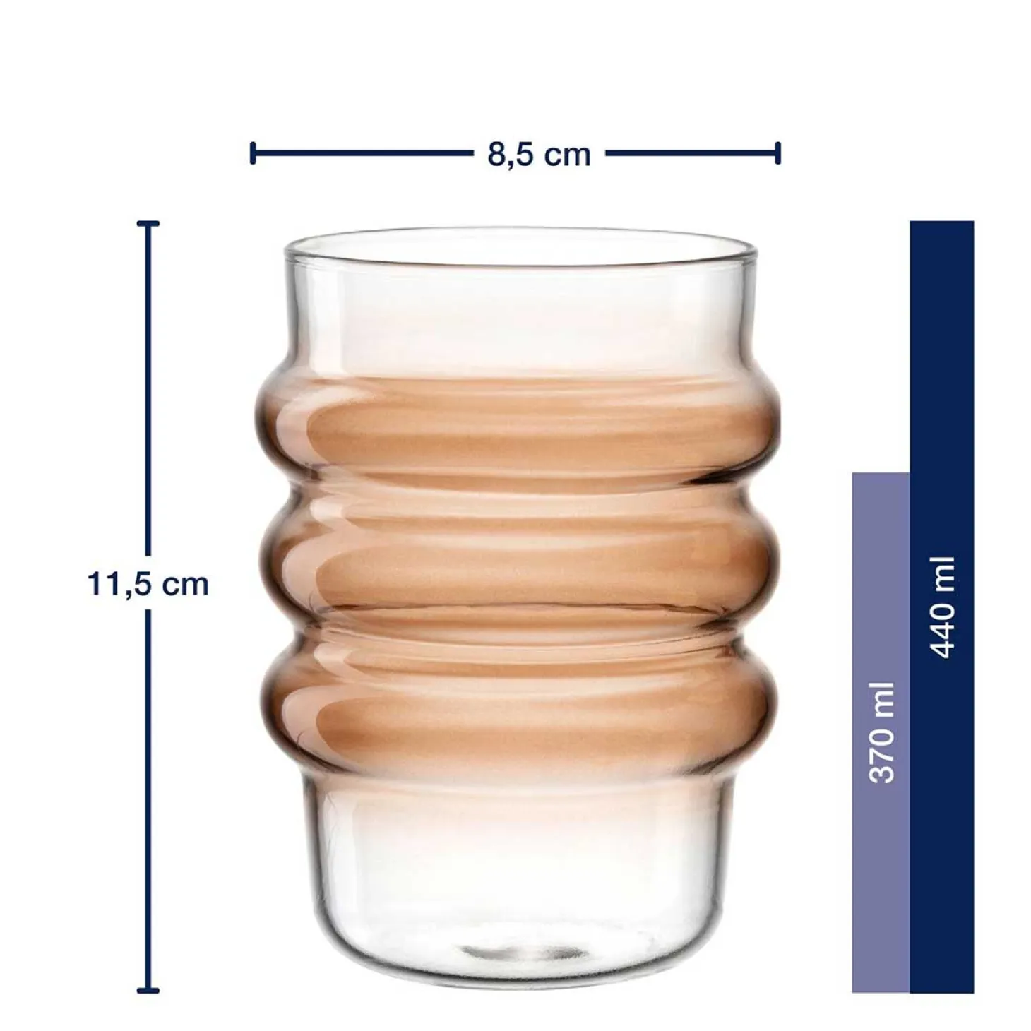 Trinkglas SOLE 440 ml apricot 2er-Set