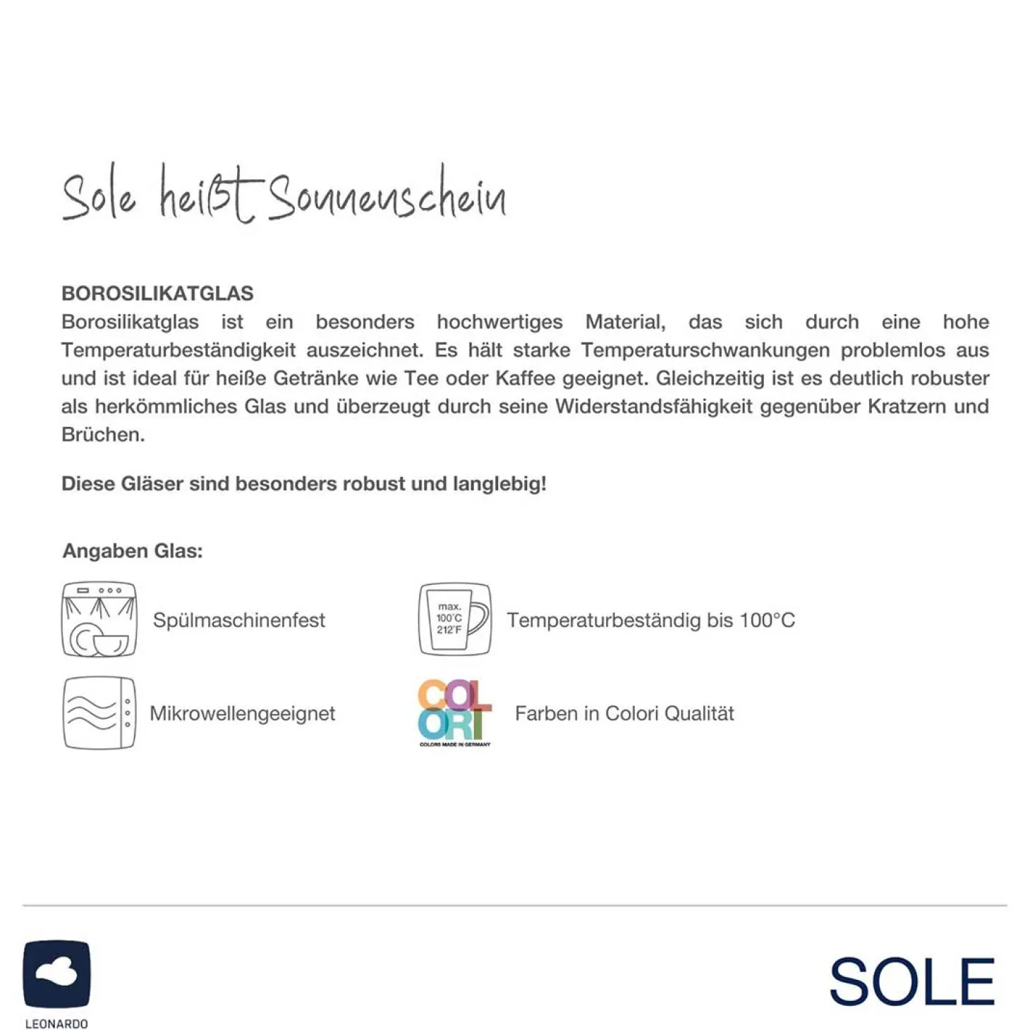 Trinkglas SOLE 440 ml blau 2er-Set