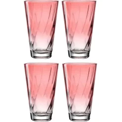 Trinkglas TWIST 300ml rot 4er-Set