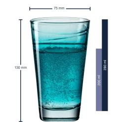 Trinkglas VARIO STRUTTURA 280 ml Farbverlauf 6er-Set