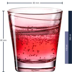 Trinkglas VARIO STRUTTURA 250 ml rot 6er-Set