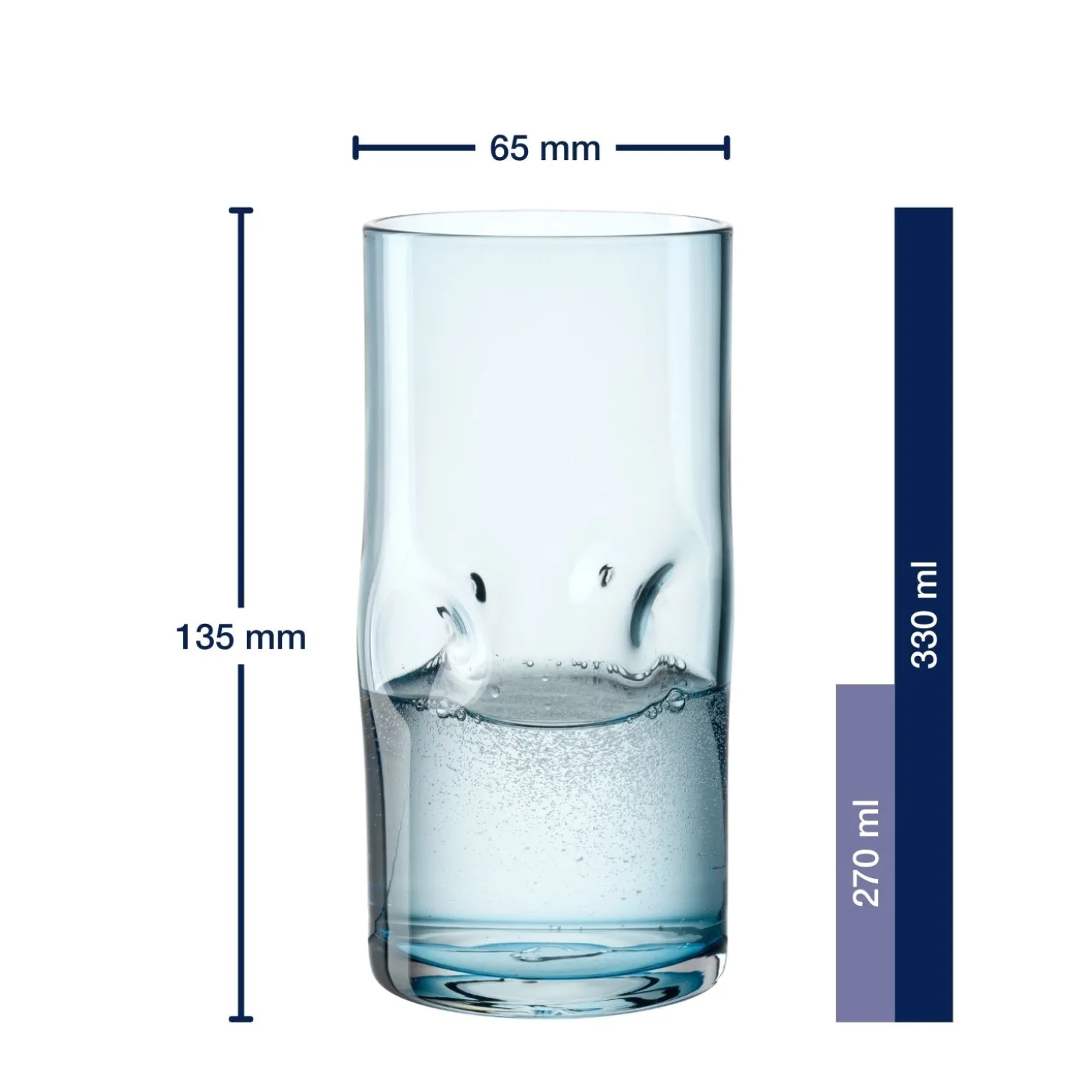 Trinkglas VESUVIO 330 ml blau 4er-Set