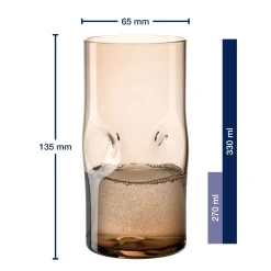 Trinkglas VESUVIO 330 ml braun 4er-Set