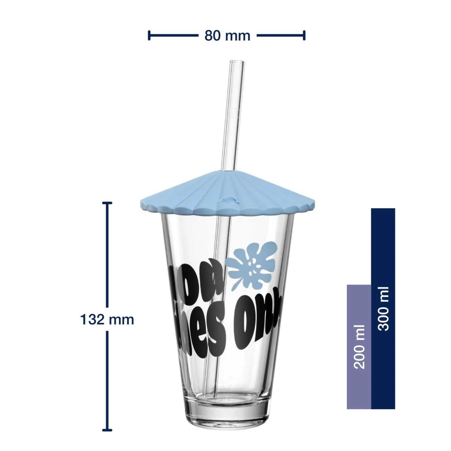 Trinkset SOLE 300 ml blau 3-teilig