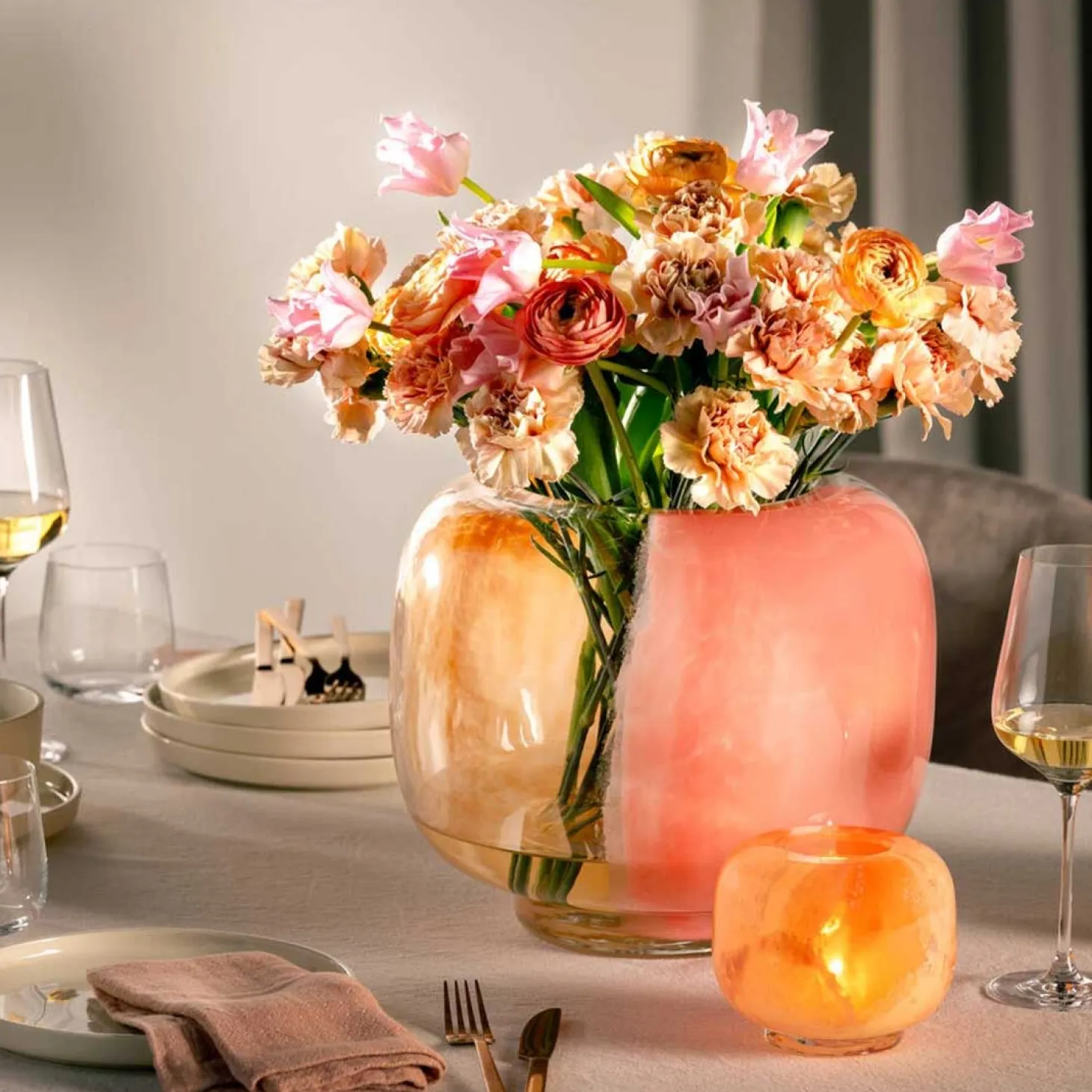 Vase CIPRIA DUE 26 cm apricot/lachs