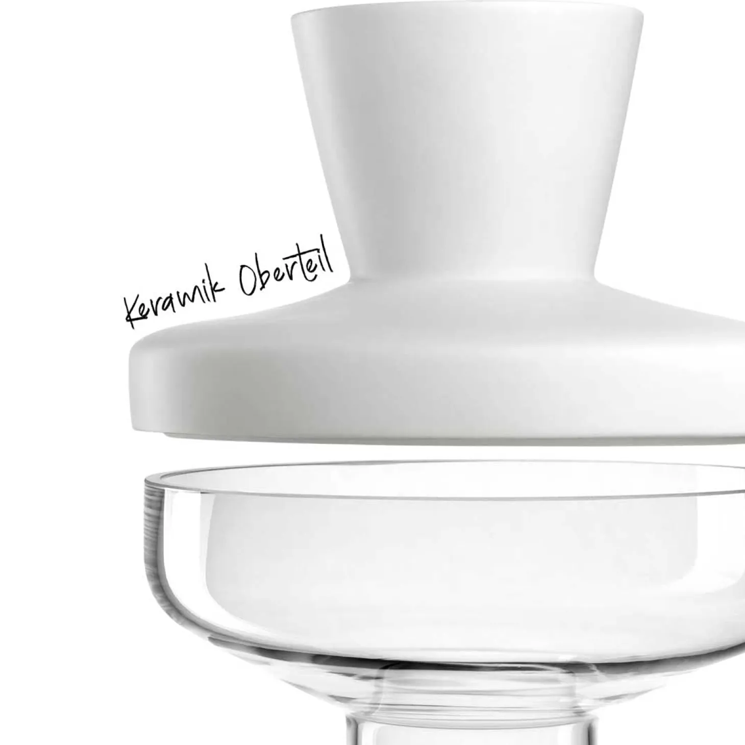 Vase RIVA mit Aufsatz 36 cm weiß