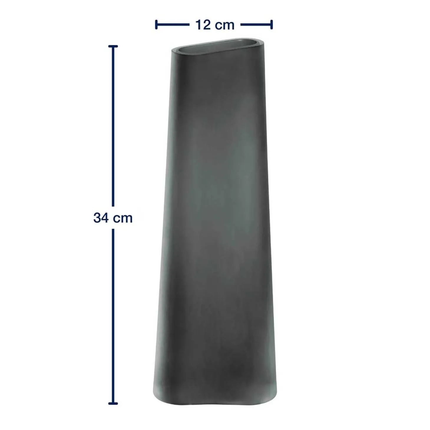 Vase TURNO 34 cm grau satiniert