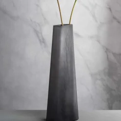 Vase TURNO 42 cm grau satiniert