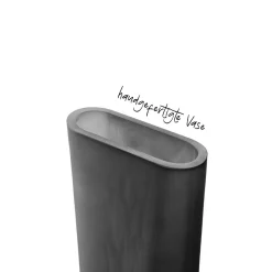 Vase TURNO 42 cm grau satiniert