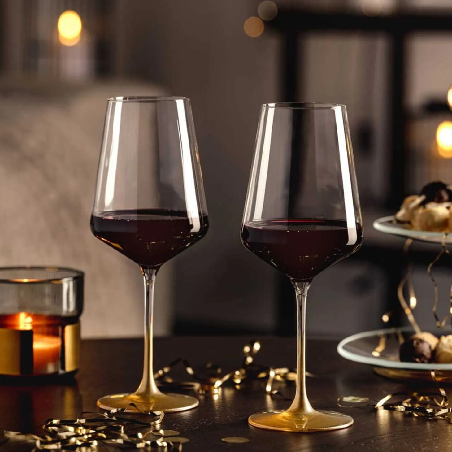 Weinglas PUCCINI 560 ml gold 2er-Set