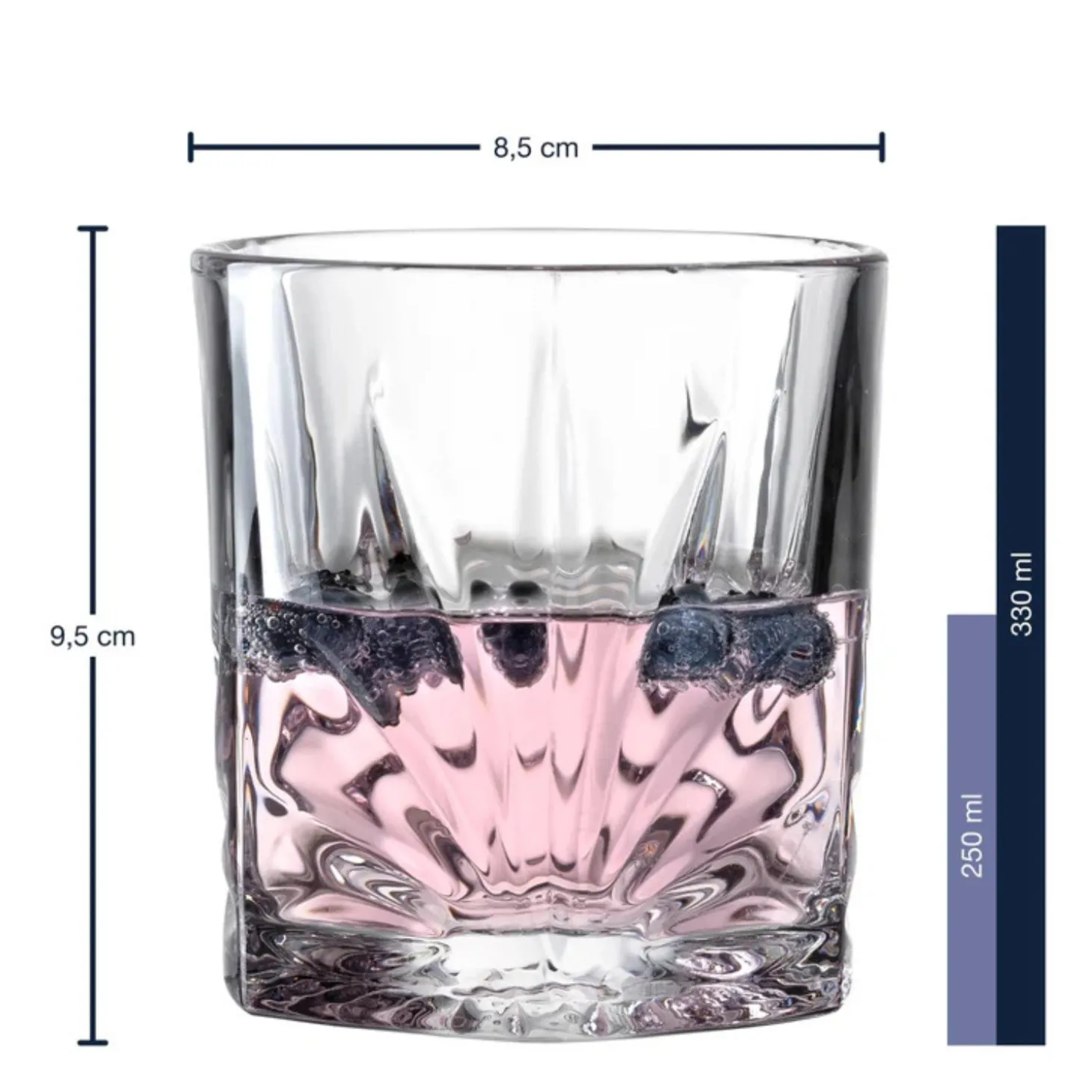 Whiskybecher DOF CAPRI 330 ml 2er-Set mit 8 Kühlsteinen