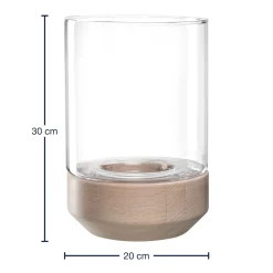 Windlicht auf Holzsockel LEGNO 30 cm