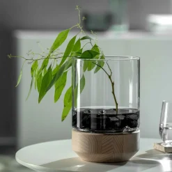 Windlicht auf Holzsockel LEGNO 30 cm